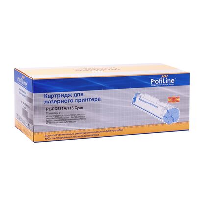 Картридж HP CLJ CC531A/ Canon 718 (CP2025n/ CP2025dn/ CP2025x/ CM2320n/ CM2320nf/ CM2320fxi/ Canon LBP-7200C/ MF8350CDN) Cyan ProfiLine
